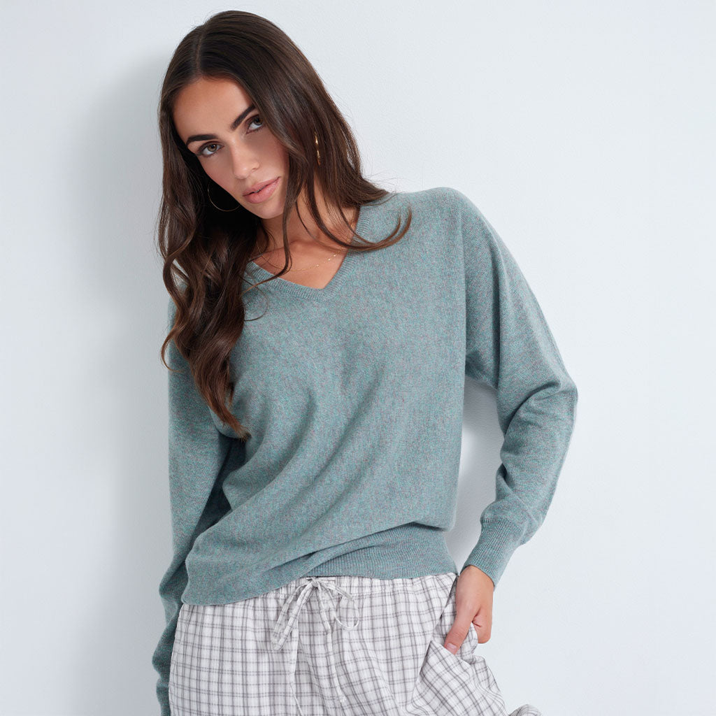 The Dolman Cashmere V-Neck Sweater