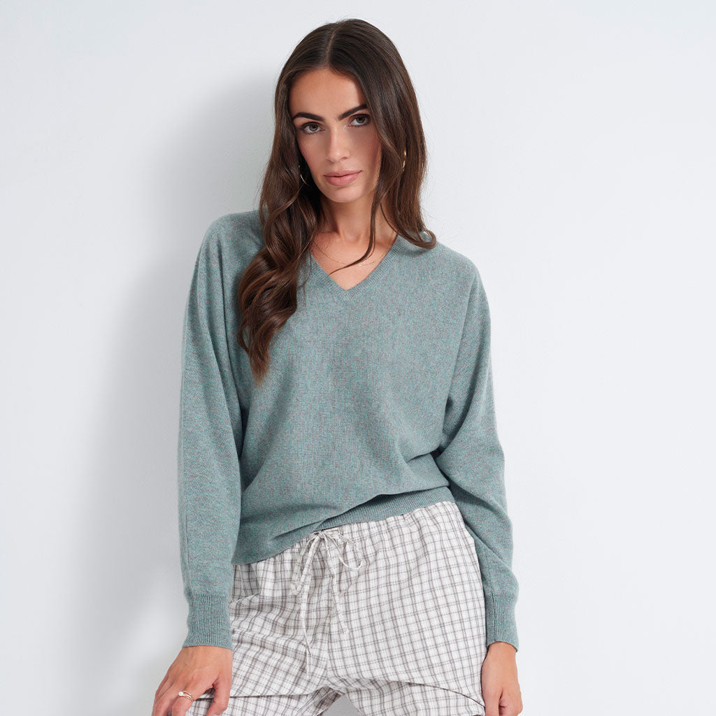 The Dolman Cashmere V-Neck Sweater