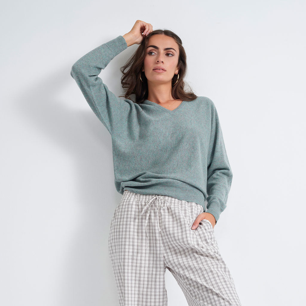 The Dolman Cashmere V-Neck Sweater