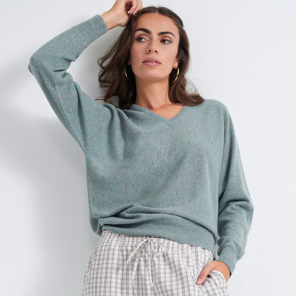 The Dolman Cashmere V-Neck Sweater