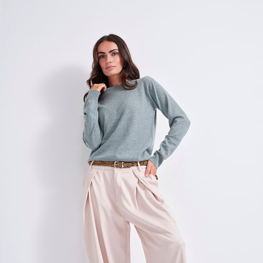 The Cashmere Fitted Crew Neck Sweater