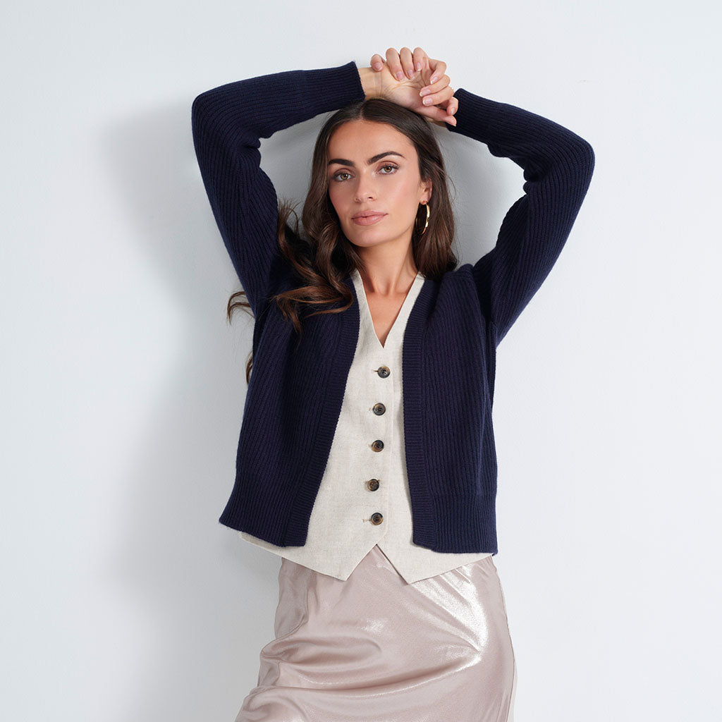 The Cashmere Essential Rib Cardigan