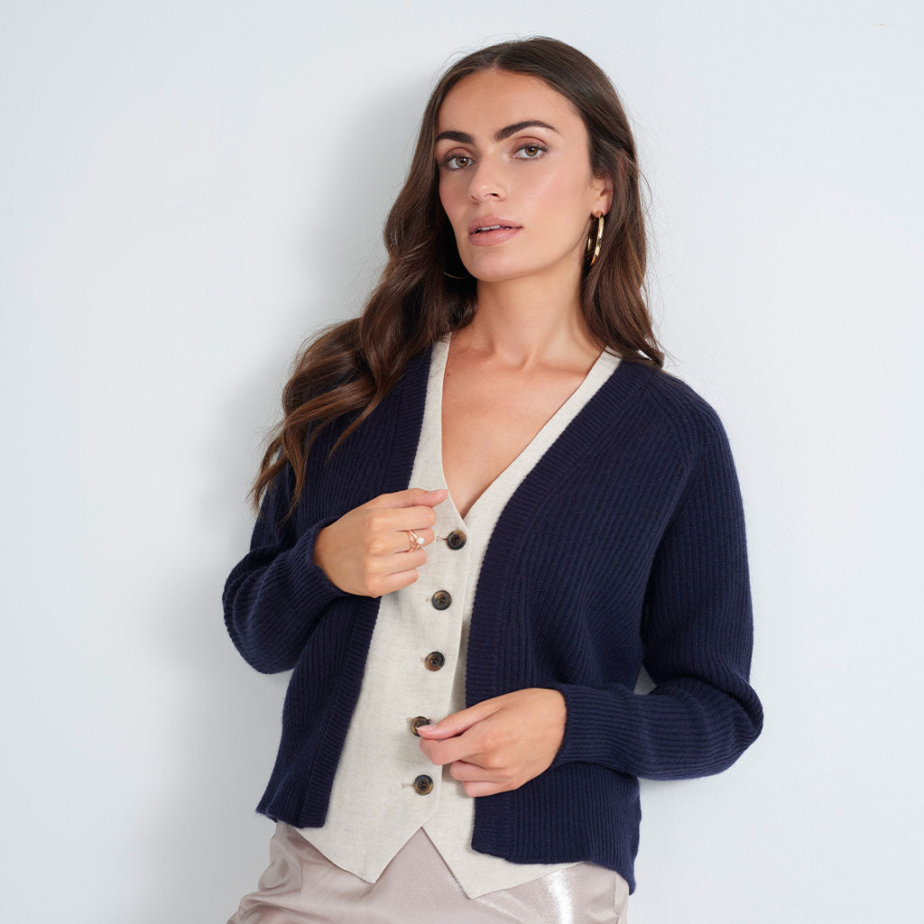 The Cashmere Essential Rib Cardigan