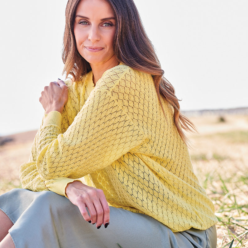 Tilly Cashmere Cotton Pointelle Crew